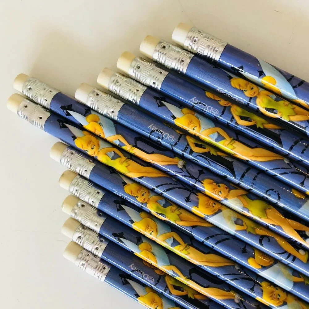 TINKERBELL “TINK” PENCILS 1998 NEW OLD STOCK DISNEY PETER PAN MOVIE